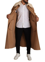 Load image into Gallery viewer, Dolce &amp; Gabbana Opulent Beige Shearling-Collar Overcoat
