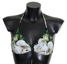 Load image into Gallery viewer, Dolce &amp; Gabbana Floral Print Bikini Top with Logo Clasp
