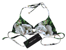 Load image into Gallery viewer, Dolce &amp; Gabbana Floral Print Bikini Top with Logo Clasp
