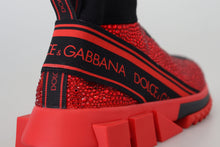 Load image into Gallery viewer, Dolce &amp; Gabbana Exquisite Red Sorrento Slip-On Sneakers
