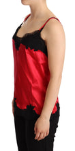 Load image into Gallery viewer, Dolce &amp; Gabbana Red Floral Lace Trimmed Silk Satin Camisole Top
