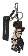 Load image into Gallery viewer, Dolce &amp; Gabbana Chic Leather-Trim Keychain with Brass Accents
