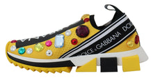 Load image into Gallery viewer, Dolce &amp; Gabbana Exquisite Yellow Techno Fabric Sneakers
