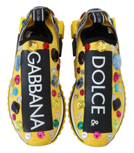 Load image into Gallery viewer, Dolce &amp; Gabbana Exquisite Yellow Techno Fabric Sneakers
