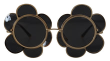 Load image into Gallery viewer, Dolce &amp; Gabbana Chic Floral-Formed Black and Gold Sunglasses
