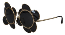 Load image into Gallery viewer, Dolce &amp; Gabbana Chic Floral-Formed Black and Gold Sunglasses
