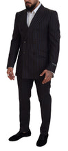 Load image into Gallery viewer, Dolce &amp; Gabbana Elegant Black Striped Virgin Wool Suit
