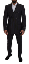 Load image into Gallery viewer, Dolce &amp; Gabbana Elegant Black Striped Virgin Wool Suit
