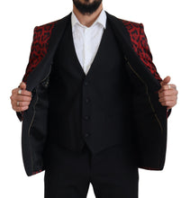 Load image into Gallery viewer, Dolce &amp; Gabbana Radiant Red Leopard Print Three Piece Suit
