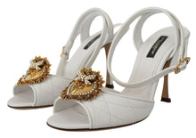 Load image into Gallery viewer, Dolce &amp; Gabbana Devotion Embellished White Leather Stilettos
