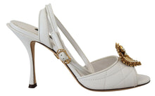 Load image into Gallery viewer, Dolce &amp; Gabbana Devotion Embellished White Leather Stilettos
