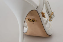 Load image into Gallery viewer, Dolce &amp; Gabbana Devotion Embellished White Leather Stilettos
