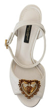 Load image into Gallery viewer, Dolce &amp; Gabbana Devotion Embellished White Leather Stilettos
