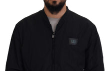 Load image into Gallery viewer, Dolce &amp; Gabbana Black Nylon Logo Bomber Zipper Jacket
