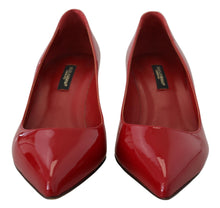 Load image into Gallery viewer, Dolce &amp; Gabbana Red Patent Leather Kitten Heels Pumps Shoes
