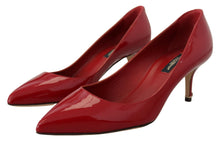 Load image into Gallery viewer, Dolce &amp; Gabbana Red Patent Leather Kitten Heels Pumps Shoes
