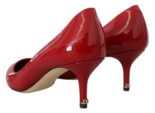 Load image into Gallery viewer, Dolce &amp; Gabbana Red Patent Leather Kitten Heels Pumps Shoes
