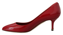 Load image into Gallery viewer, Dolce &amp; Gabbana Red Patent Leather Kitten Heels Pumps Shoes
