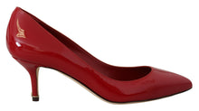 Load image into Gallery viewer, Dolce &amp; Gabbana Red Patent Leather Kitten Heels Pumps Shoes
