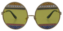 Load image into Gallery viewer, Dolce &amp; Gabbana Crystal Embellished Gold Oval Sunglasses
