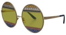 Load image into Gallery viewer, Dolce &amp; Gabbana Crystal Embellished Gold Oval Sunglasses
