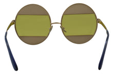 Load image into Gallery viewer, Dolce &amp; Gabbana Crystal Embellished Gold Oval Sunglasses
