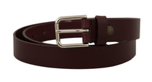 Load image into Gallery viewer, Dolce &amp; Gabbana Elegant Maroon Leather Belt with Logo Buckle
