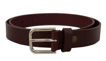 Load image into Gallery viewer, Dolce &amp; Gabbana Elegant Maroon Leather Belt with Logo Buckle
