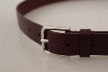 Load image into Gallery viewer, Dolce &amp; Gabbana Elegant Maroon Leather Belt with Logo Buckle
