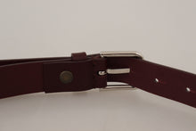 Load image into Gallery viewer, Dolce &amp; Gabbana Elegant Maroon Leather Belt with Logo Buckle
