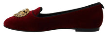 Load image into Gallery viewer, Dolce &amp; Gabbana Bordeaux Velvet Slip-On Loafers Flats Shoes
