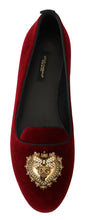 Load image into Gallery viewer, Dolce &amp; Gabbana Bordeaux Velvet Slip-On Loafers Flats Shoes
