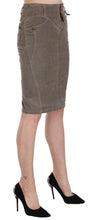 Load image into Gallery viewer, Just Cavalli Chic Gray Pencil Skirt with Logo Details
