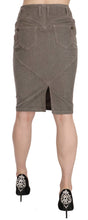 Load image into Gallery viewer, Just Cavalli Chic Gray Pencil Skirt with Logo Details
