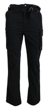 Load image into Gallery viewer, Roberto Cavalli Elegant Black Cargo Pants with Belt
