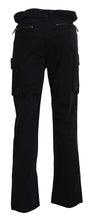 Load image into Gallery viewer, Roberto Cavalli Elegant Black Cargo Pants with Belt

