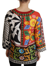 Load image into Gallery viewer, Dolce &amp; Gabbana Silk Baroque Floral Round Neck Blouse
