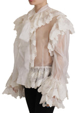 Load image into Gallery viewer, Dolce &amp; Gabbana Elegant White Lace Silk-Cotton Top

