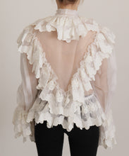 Load image into Gallery viewer, Dolce &amp; Gabbana Elegant White Lace Silk-Cotton Top
