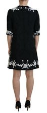 Load image into Gallery viewer, Dolce &amp; Gabbana Black Lace Trim Half Sleeves A-line Dress
