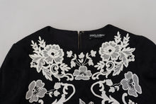 Load image into Gallery viewer, Dolce &amp; Gabbana Black Lace Trim Half Sleeves A-line Dress
