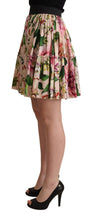 Load image into Gallery viewer, Dolce &amp; Gabbana Elegant Floral Silk High Waist Mini Skirt
