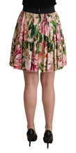 Load image into Gallery viewer, Dolce &amp; Gabbana Elegant Floral Silk High Waist Mini Skirt
