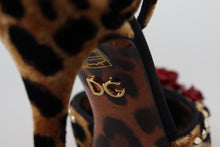 Load image into Gallery viewer, Dolce &amp; Gabbana Brown Embellished Leopard Print Heels Shoes
