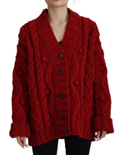Load image into Gallery viewer, Dolce &amp; Gabbana Elegant Red Virgin Wool Cardigan

