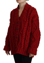 Load image into Gallery viewer, Dolce &amp; Gabbana Elegant Red Virgin Wool Cardigan
