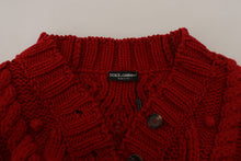 Load image into Gallery viewer, Dolce &amp; Gabbana Elegant Red Virgin Wool Cardigan
