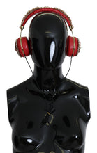 Load image into Gallery viewer, Dolce &amp; Gabbana Exquisite Red Crystal Leather Headphones
