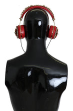 Load image into Gallery viewer, Dolce &amp; Gabbana Exquisite Red Crystal Leather Headphones
