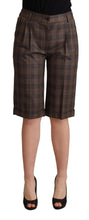 Load image into Gallery viewer, Dolce &amp; Gabbana Checkered Wool Bermuda Shorts in Brown
